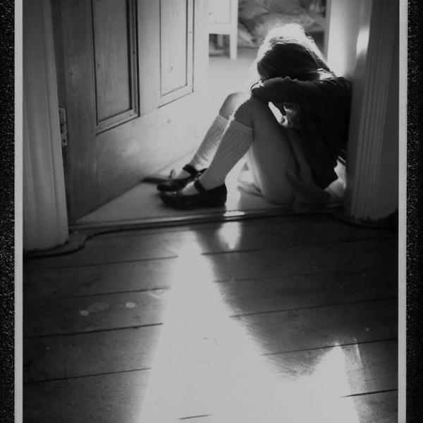 Running Away, photography by Deborah Parkin. The camera was originally set up because I like the light but the image turned out to be something quite different and much more personal and disturbing for me.  She put her head down because of the light and now it reminds me of the times that I ran away from school and would be sent to my room until they could decide what to do with me .... toyo-Field 45A. fuji FP-100B instant b&w film. In People, Infant, children, Girl