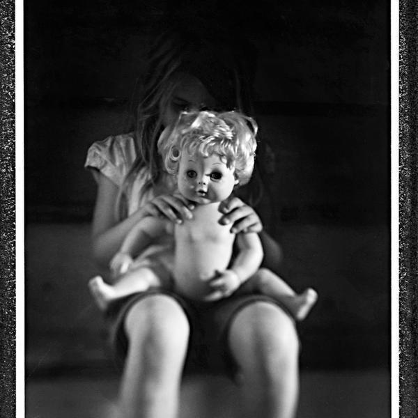 Doll, photography by Deborah Parkin. toyo-Field 45A. fuji FP-100B45 instant b&w film. In People, Infant, children, Girl