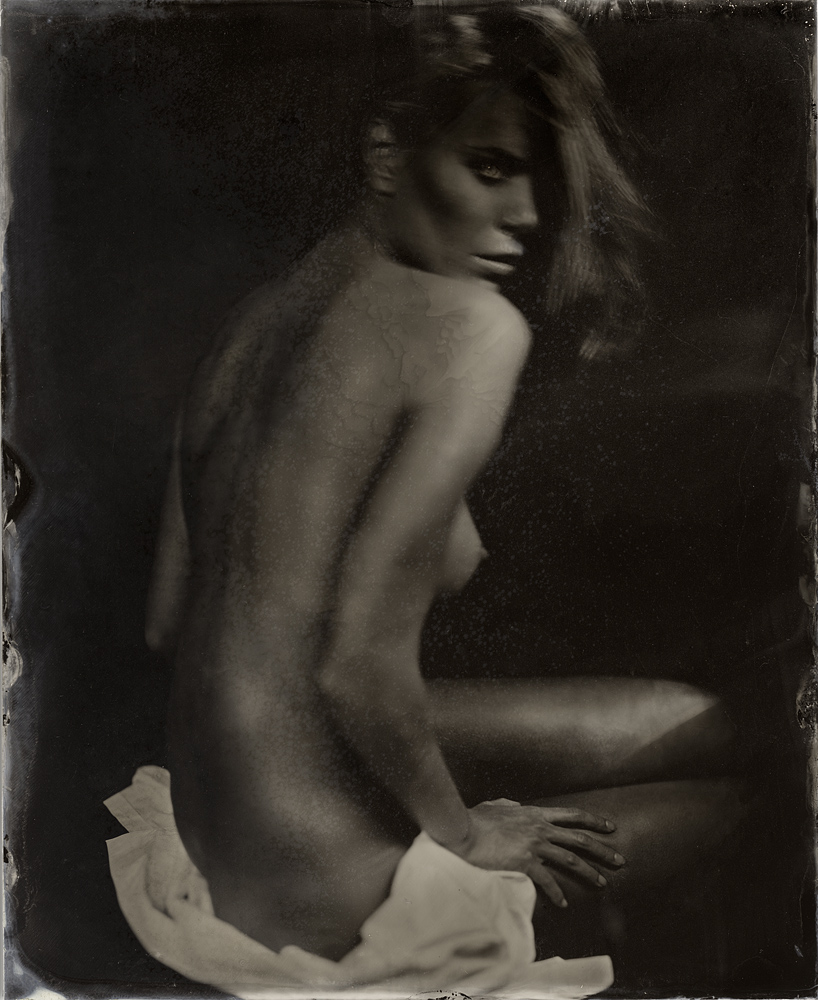 091216-0002, photography by Igor Vasiliadis. Sinar P2 + Tessar 300/4,5. wet plates on blackened silver. In People, Nude