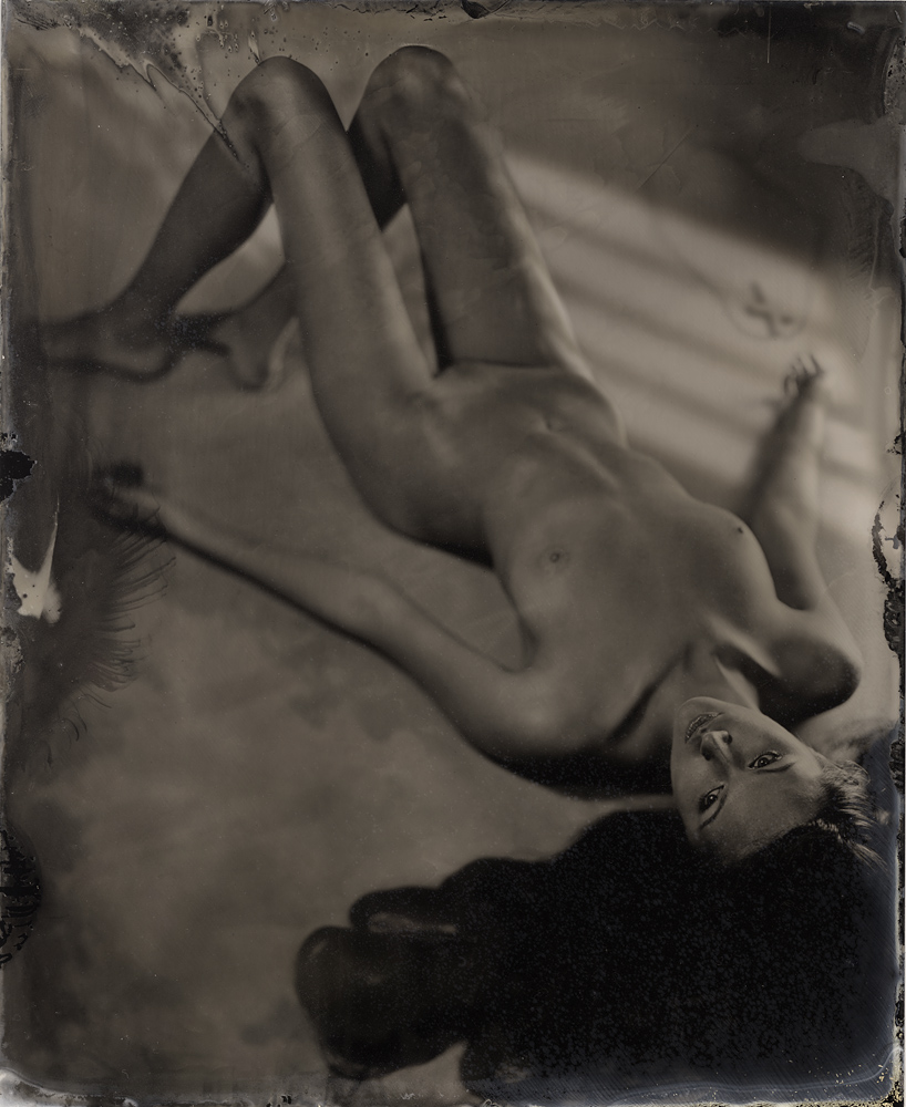 091207-0001, photography by Igor Vasiliadis. Sinar P2 8x10. Wet plate on blackened silver. In People, Nude