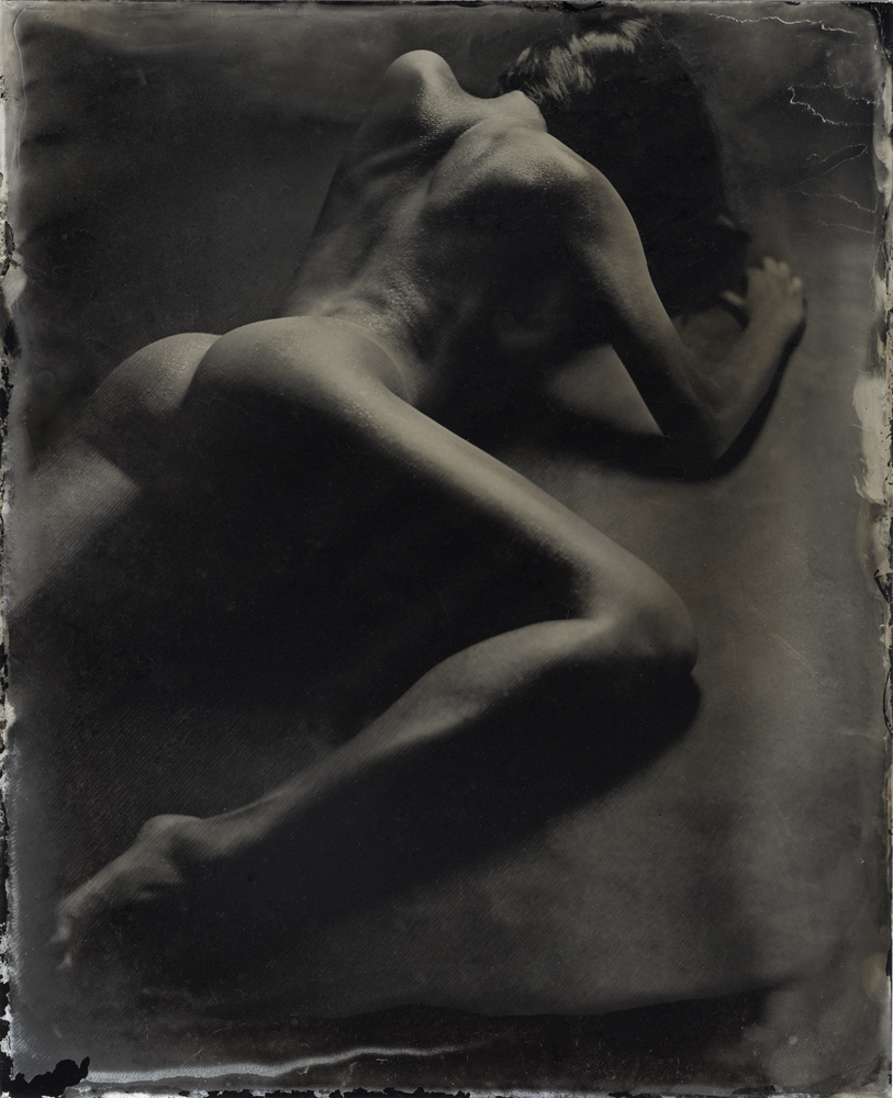 100815-0001, photography by Igor Vasiliadis. Sinar P2 + Voigtlander 16. wet plate on blackened silver. In People, Nude, Female