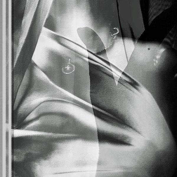 Silver Passage, processing by Cile Bailey. Both pictures( self timer )which I took a few years ago. Tonight decided to create edit them together and work with filters and layers. A conceptual statement of my passing age and being true( together) with myself.. canon  digital. digital converted to BW and photo edit. In People, Self-portrait