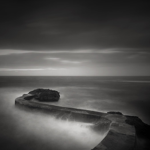 Sans Titre, photography by L&eacute;on Leijdekkers. Biarritz, part of a series called "Un sejour a Biarritz". D5. Long Exposure. In Nature, Scenery, Waterspace