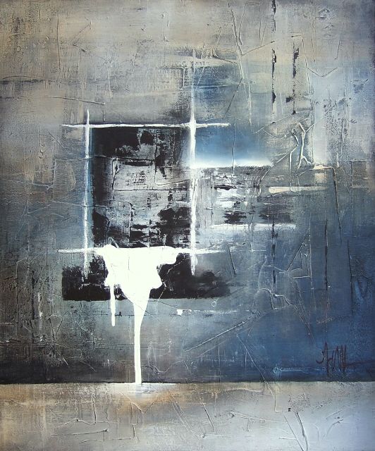 Flood of sweetness, painting by Isabelle Mignot. Acrylic and texture paste on canvas 61 x 50 cm