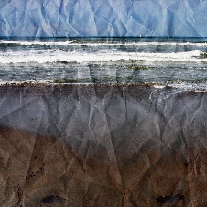 Anger Flows Itself Into The Sea, processing by Facincani Gaetano. When anger gets over and the waves don't seem to fight it.
When a breath is longer than an entire season.
When a single gesture can overcome the past.. canon 400D. Crumpled and scanned tracing paper. Overlap with digital photography.. In Nature, Scenery, Beach