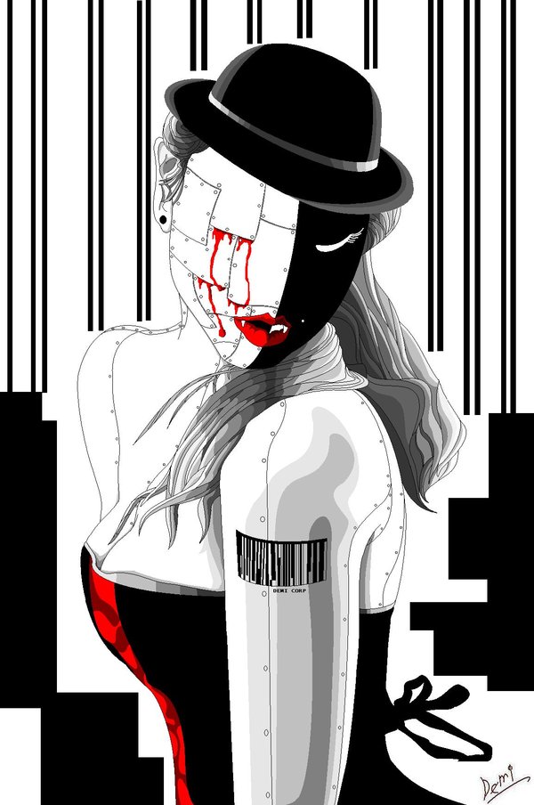 Biomega Cabaret, drawing by Alberto Trevi&ntilde;o Trevi&ntilde;o. Microsoft Windows Paint. Neoplasticism/ Abstract/ Surrealism