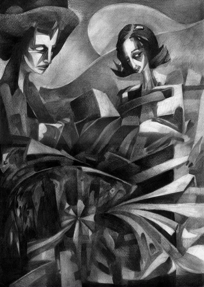 { claws }, drawing by Piotr Drojecki. pencil, 29x41 cm