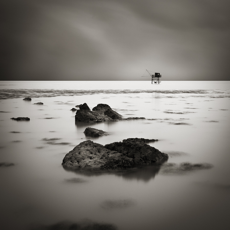 Lonely Hut, photography by Marc Brouquet. Fouras, France. 5D mKII. long exposure. In Nature, Scenery, Waterscape