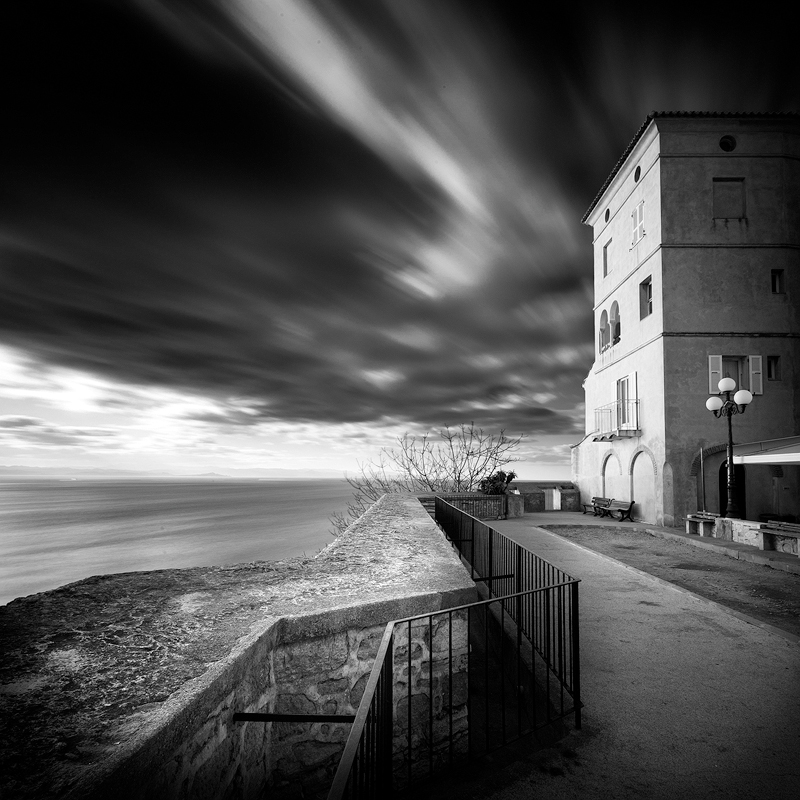 The House On The Cliff, Artwork by Marc Brouquet. Bonifacio, France d&eacute;cembre 2011. 5D mk2. long exposure
