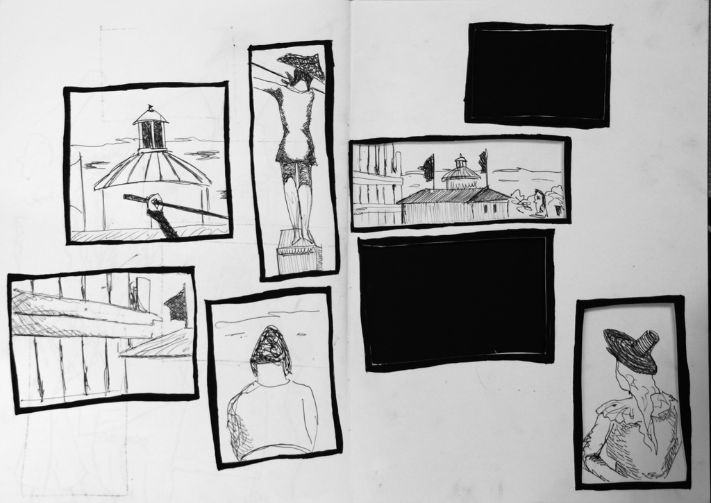 Cache-Cache, drawing by Arthur Coulon. Sujet libre. Dessins et d&eacute;coupages. Dessin &agrave; l'encre de Chine