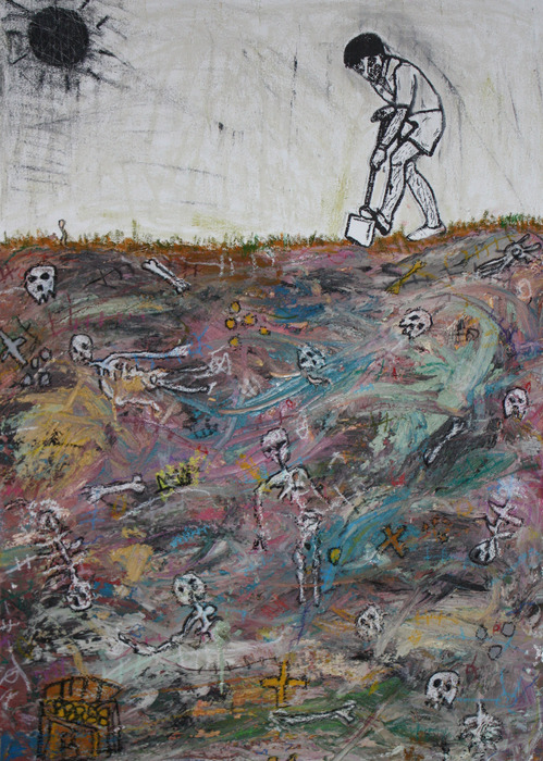 The Void, painting by Mark Robinson. Oil Paint/Oil Pastel on canvas 2010. In People, Character