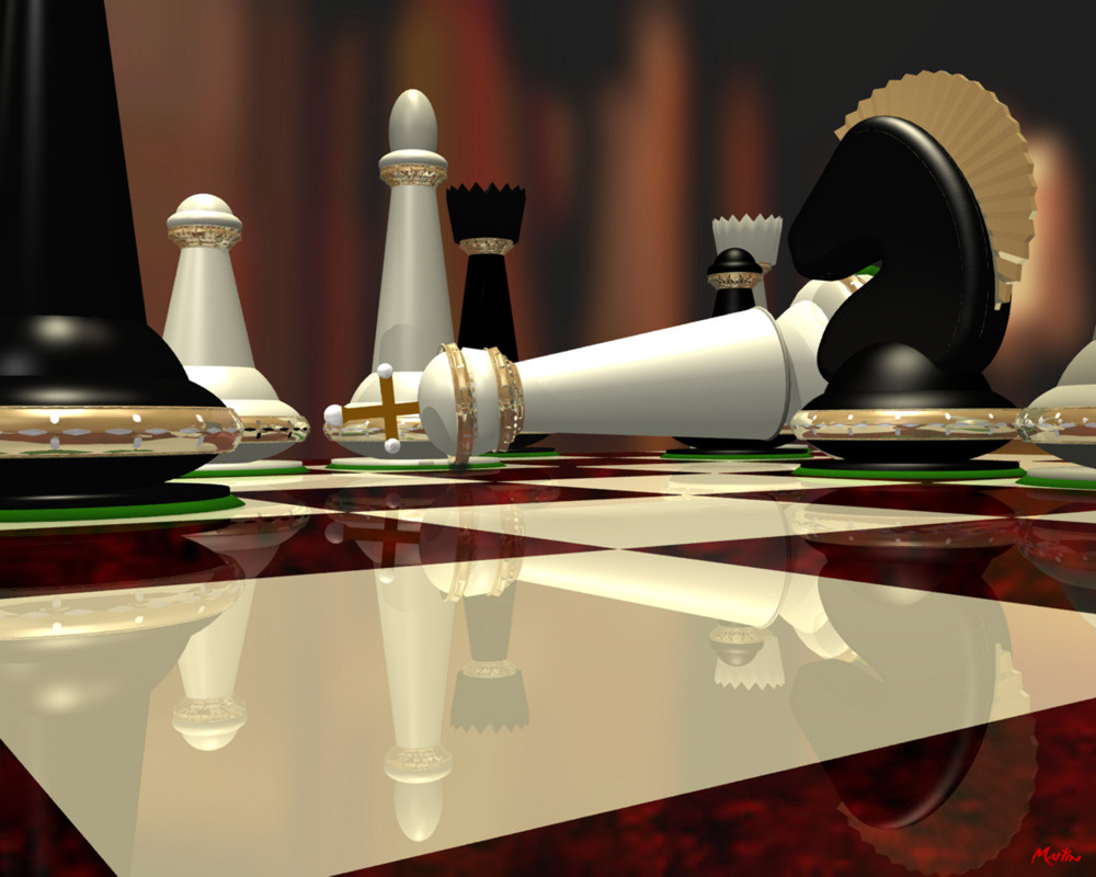 Another one Bites the Dust, computer generated by Robert Martin. Checkmate. Blender, Corel. digital, 2d, 3d, prints, airbrush