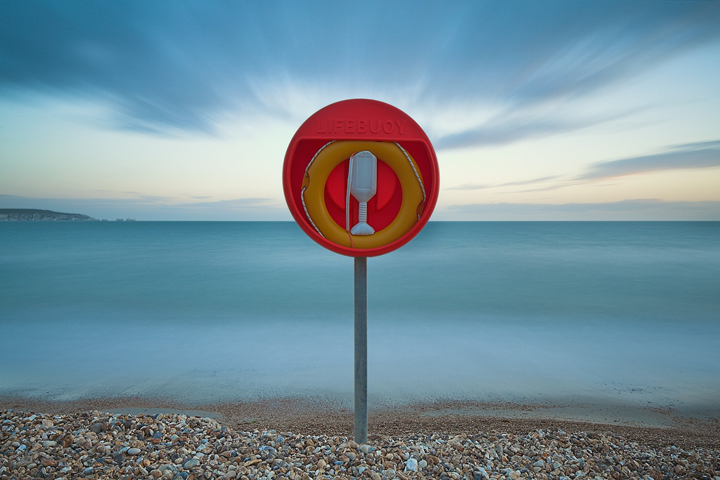 Lifebuoy, photography by David Baker. Milford on Sea, Hampshire, UK.. 5D II & 24mm TSE-II. In Nature, Scenery, Waterscape