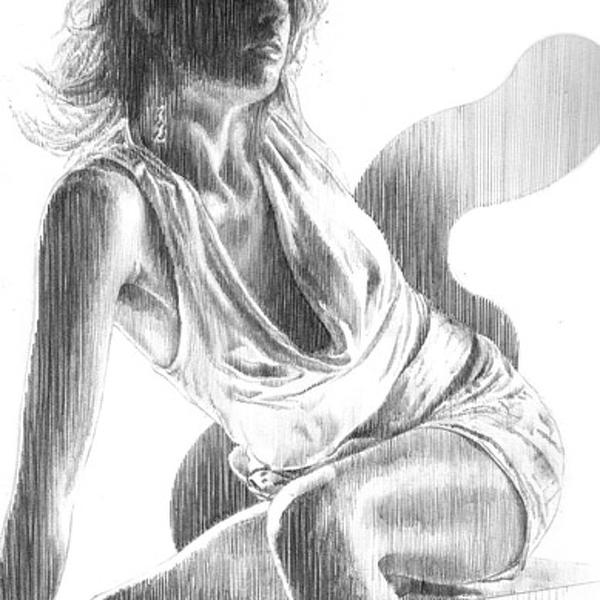 Sarah, Artwork by Baptiste Couturier. Photo originale : http://missloci.deviantart.com/art/Sarah-in-White-and-Gold-23023548