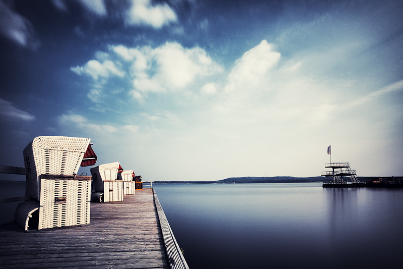 Lido de Mueggel, photography by Ralph Graef. Lido at the Mueggelsee in Berlin.
http://www.seebad-friedrichshagen.de/. Canon 5DII, 17-40@17 mm. In Nature, Scenery, Waterscape. Lido de Mueggel, photography by Ralph Graef. Image #291705