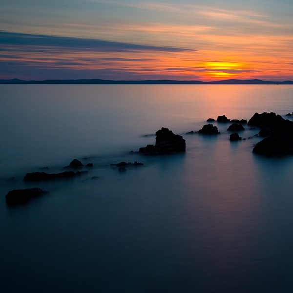 rocks in the sea, photography by Ivan Coric. Pentax K10 DA*16-50 Heliopan 3.0. long exposure. In Nature, Scenery, Waterscape