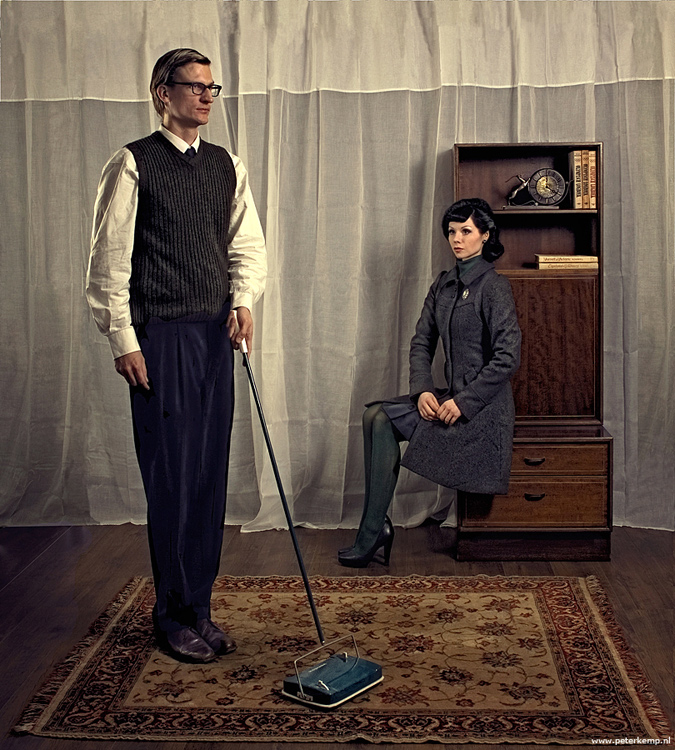 Happy Loving Couple, photography by Peter Kemp. Photo made in my series Happy Lovoing Couple with  the mode Seraphine Strange and Johan Beijers. Nikon D2X. worked in Photoshop. In People, Portrait
