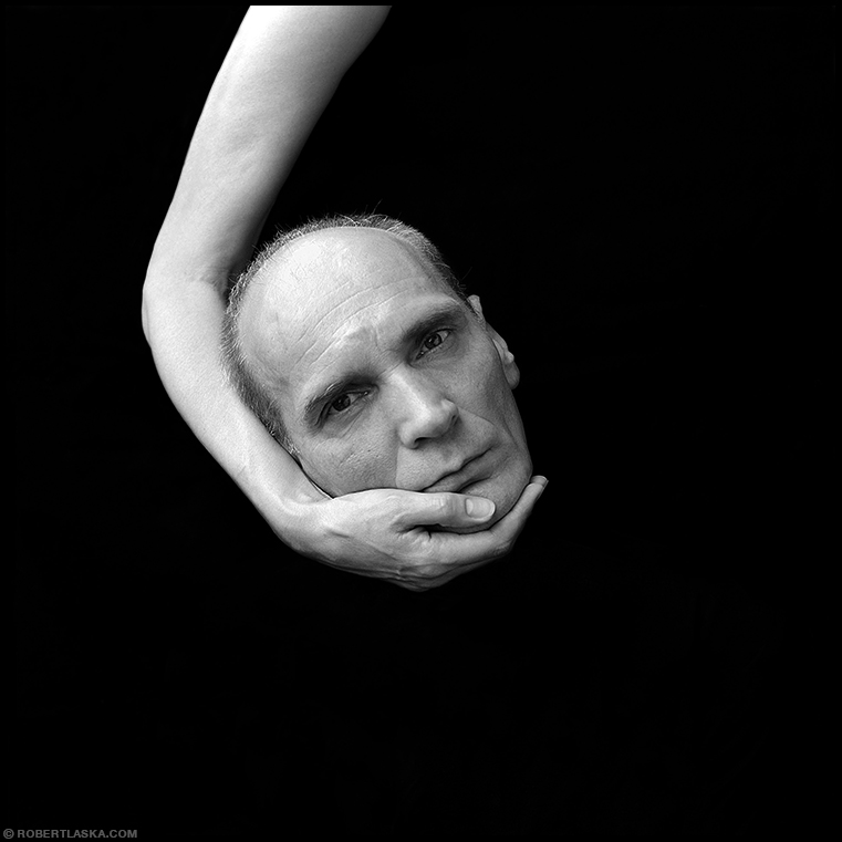 Lech Janerka, photography by Robert Laska. portrait of a rock music artist. Rolleiflex. b/w print. In People, Portrait