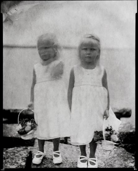 baskets, photography by Benjamin Goss. From a selection of portraits taken with a 8x10 inch (20x25cm) view camera from 1904.  Im using silver gelitin paper as a negative then contact printing to another sheet in the darkroom.  The exposures range from a couple seconds to minute or two.  100% darkroom, no layers, textures, or photoshop.. 8x10 inch (20x25cm) kodak view camera. Silver gelitin paper as negative. In People, Portrait