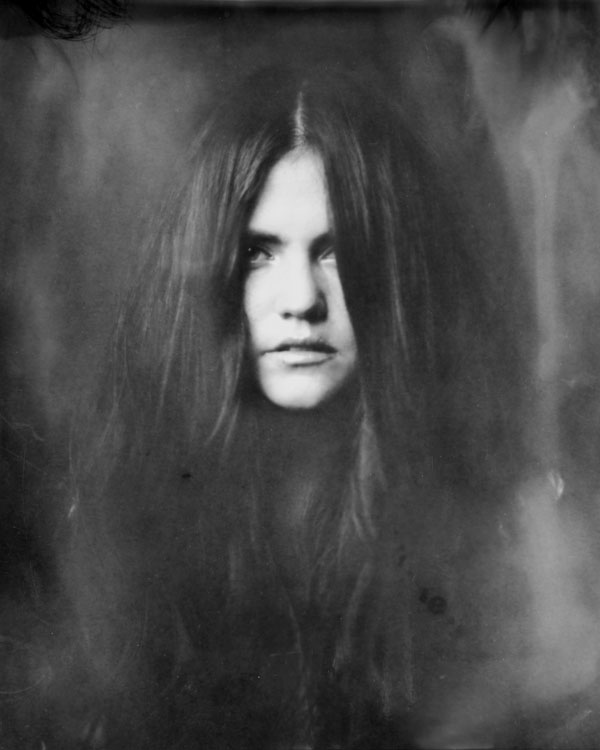 Estefani, Artwork by Benjamin Goss. From a selection of portraits taken with a 8x10 inch (20x25cm) view camera from 1904.  Im using silver gelitin paper as a negative then contact printing to another sheet in the darkroom.  The exposures range from a couple seconds to minute or two.  100% darkroom, no layers, textures, or photoshop.. 8x10 inch (20x25cm) kodak view camera. Silver gelitin paper as negative