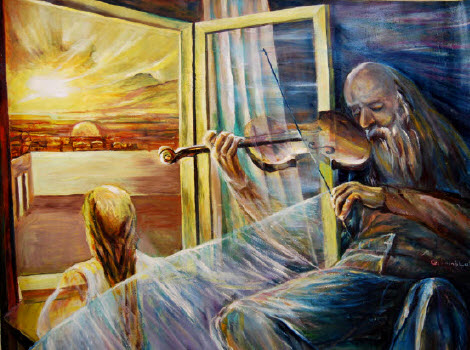 Dreams Of The Childhood, painting by Gindinblat Vera. Dreams of the childhood.  Jerusalem. Khotel. Judaica.. oil painting. oil on canvas. In People, Portrait