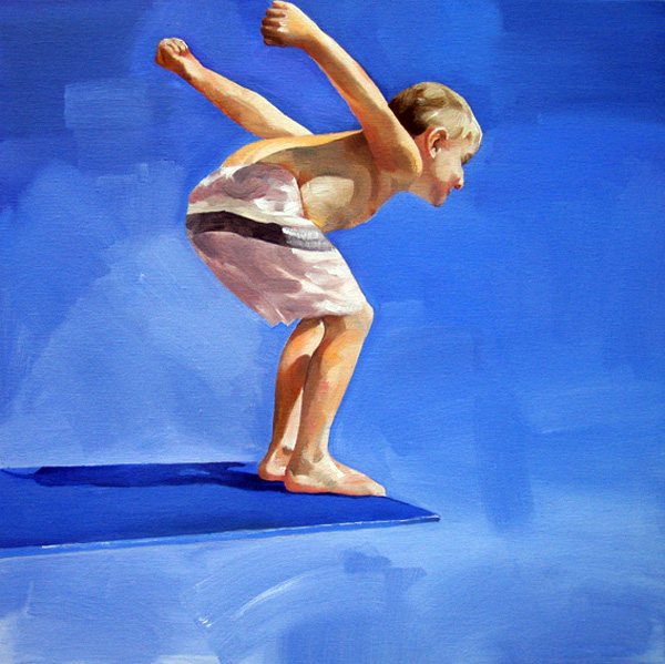 Giving Chance A Chance, Artwork by Valery Koroshilov. Painting by Valery Koroshilov, 2011. Private Collection, UK. original painting. oil on canvas mounted on board, 40 x 40 cm