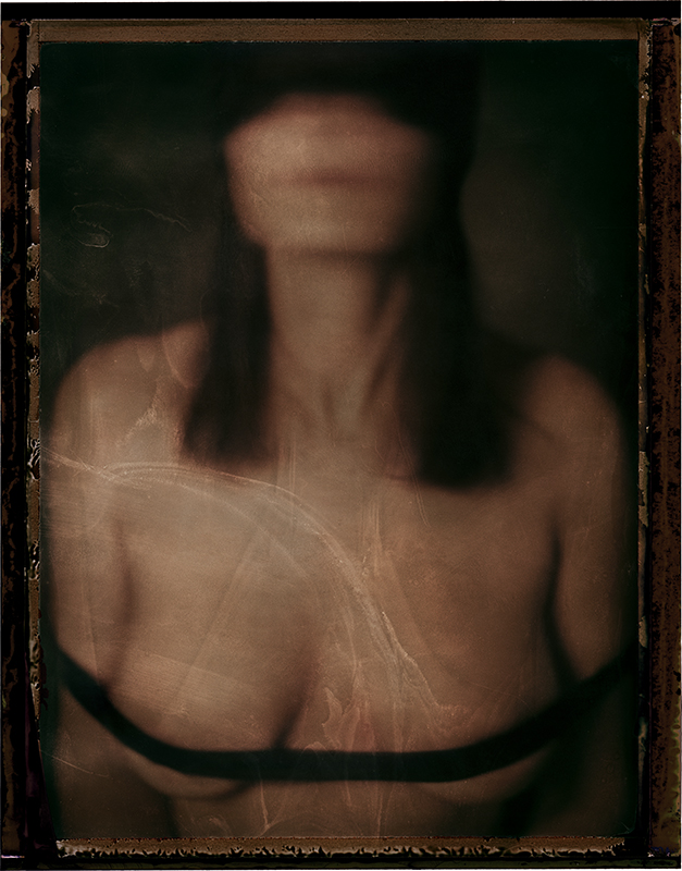 The Beauty Of The Blind 6, photography by James Wigger. Graflex Speed Graphic, Aero Ektar 178 mm 2.5 lens. Negative from Fuji FP-100C45 instant film. In People, Nude, Female