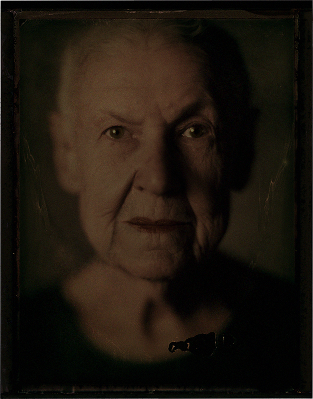 Maminka-2, photography by James Wigger. Graflex Speed Graphic, Aero Ektar 178 mm 2.5 lens. Negative from Fuji FP-100C45 instant film. In People, Portrait, Female