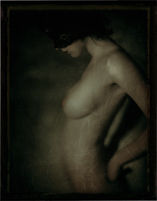 Grace, photography by James Wigger. Graflex Speed Graphic, Aero Ektar 178 mm 2.5 lens. Negative from Fuji FP-100C45 instant film. In People, Nude, Female