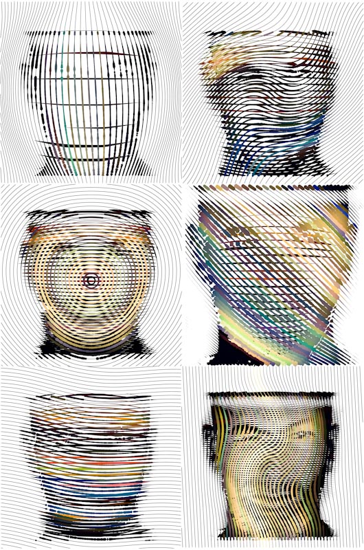 Le portrait constitue souvent un passage obligé dans le processus créatif d’un artiste. Pour ma part j’ai décidé de me réapproprier les portraits de grandes icônes du siècle dernier, majoritairement féminines. L’idée est ici d’en proposer une lecture très personnelle mais jouant sur une représentation collective.
La démarche
L’image, qui constitue la base de mon travail depuis plusieurs années, constitue également le coeur des œuvres présentées ici. Le matériau brut photographique est fragmenté, déstructuré ; l’image est maltraitée pour ensuite être recomposé, grâce à l’utilisation d’une technique numérique vectorielle et afin d’en donner une lecture nouvelle.
Cette technique impose une approche progressive de l’œuvre. Rien ne doit être immédiat. C’est un aspect que je développe dans l’idée de contraindre le spectateur à déterminer sa propre distance de lecture et de compréhension.
En fonction de la distance et de l’angle de vue, plusieurs niveaux de lecture sont exploitables.
C’est un moyen pour moi de replacer la subjectivité au cœur de l’appréciation artistique mais également de contrer les idéaux d’une société de l’immédiateté qui néglige les notions d’envie et d’effort au profit du rapport désir-frustration.
L’art se doit d’interroger, questionner, mais en aucun cas fournir au spectateur du « prêt-à-penser ». C’est le message que j’essaye de diffuser ici.. création vectoriel. In People, Portrait. Onde TV, drawing by Pierre Alivon. Image #178795