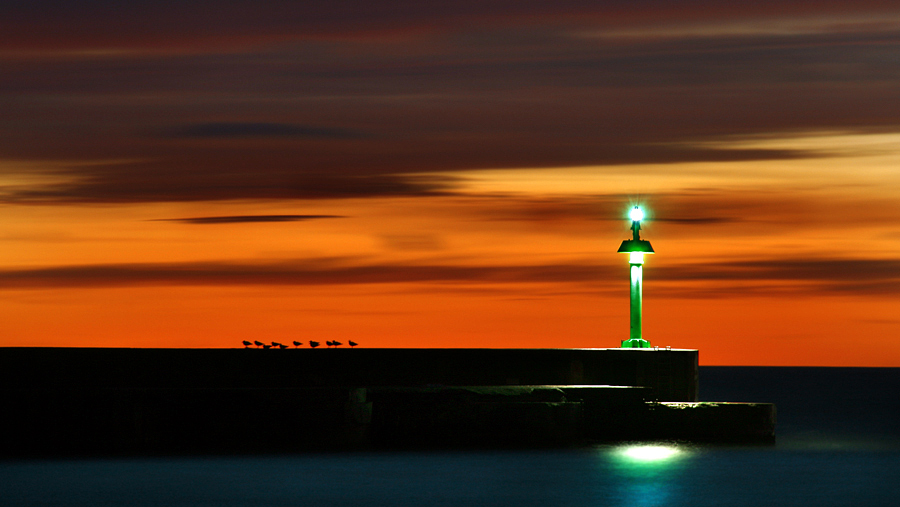 Green Beacon, photography by Niels Christian Wulff. Canon 40D + Tamron. 25 sek. exposure. In Nature, Scenery, Waterscape