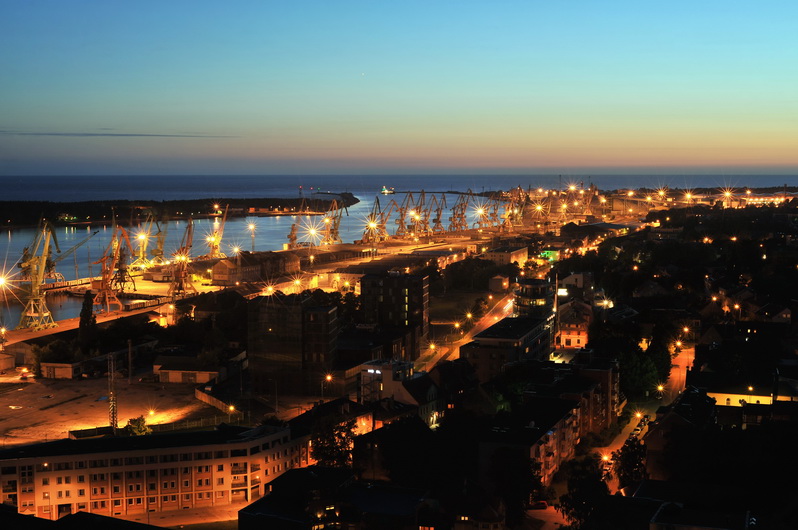 Klaipėda, photography by Robertas Dveržeckas. In Construction, Cityscape, skyline
