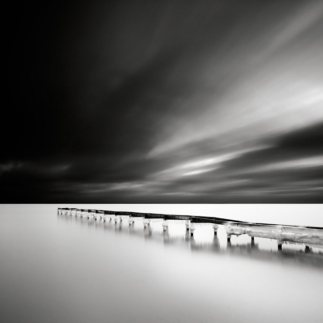 Radiating, photography by Maria Str&ouml;mvik. This is where I grew up... A fantastic white beach in the summer, but more interesting for photography in the winter ;-). Nikon D3. Very long exposure (450 secs). In Nature, Scenery, Waterspace
