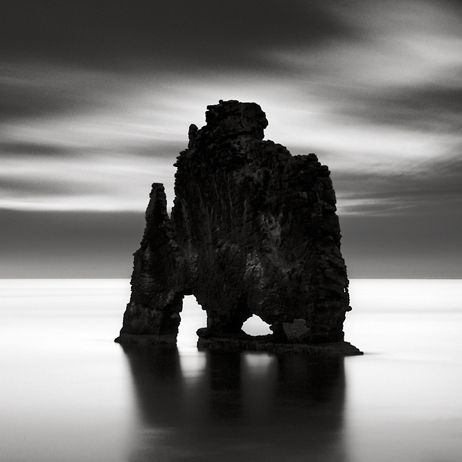 Hv&igrave;tserkur II, photography by Maria Str&ouml;mvik. Another take on my favourite Icelandic rock :-) 
. Nikon D3. Long exposure. In Nature, Scenery, Waterspace