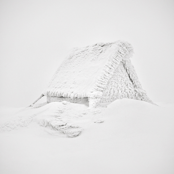 There were great long exposure clouds in the sky when I set out to find this place. What I hadn't counted on was that once I had "climbed" for two hours on skis, up to the top of the mountain, I was actually inside the clouds! And it was white. All white. Totally white. White in all directions. So I tried to do something... white :-). Nikon D3. In Construction, Edifice, House. Summit, photography by Maria Str&ouml;mvik. Image #364346