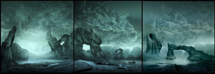 The Bay (Triptych), photography by Darek Kocurek. phtoshop, Nikon, Olympus. photomanipulation (own pictures). In Nature, Scenery