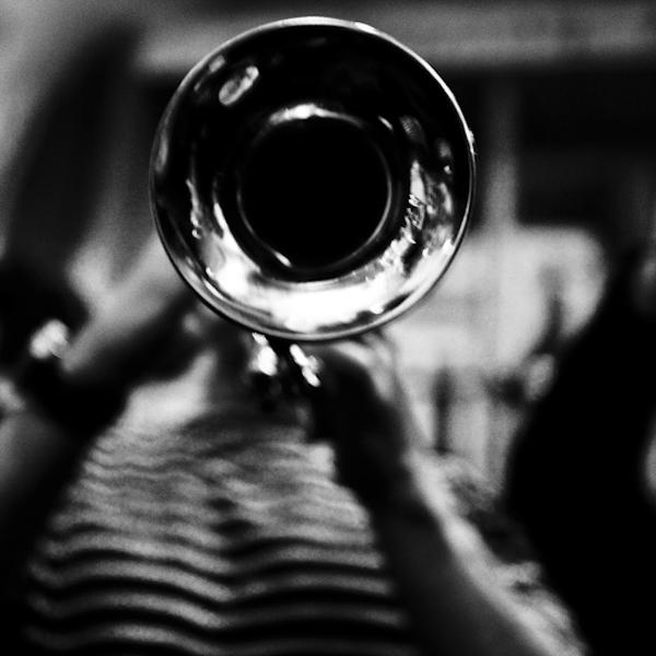 Trumpets Are For Bandas !, photography by Pierre-olivier Mazoyer. the evening of the new Beaujolais wine (3rd thursday of november) is a classic celebration night in France. In the south west region, we add Banda concerts to it.

I tried to capture the spirit of the banda concerts, through the a simple graphic layout, showing the brass instrument and its texture.. canon 5D mark II. ambient bar light, slow shutter speed.. In Event, Music, Concert
