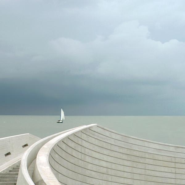 Voilier, photography by Christian Wery. Composition of architectural part in Li&egrave;ge with a ship from Ostende seaside.. Canon G6. CS2