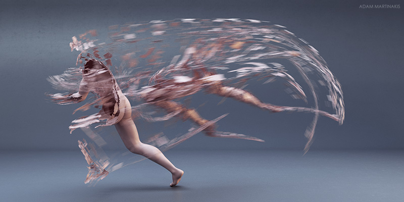 3d digital sculpture in time. computer. modeling - rendering. Inmotion_001, image by Adam Martinakis. Image #396598