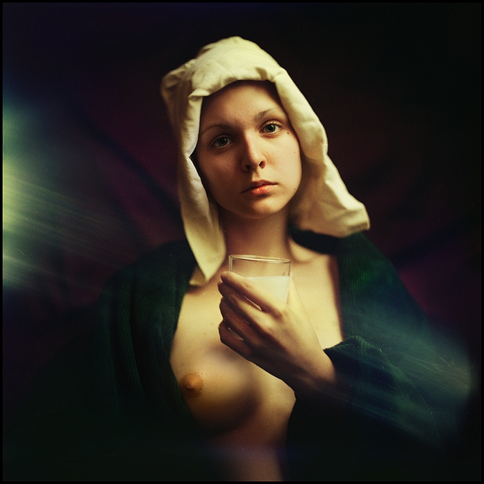 portra 400, 6x6 middle format camera. In People, Portrait, Female. Milkmaid, photography by Papardelle. Image #403650