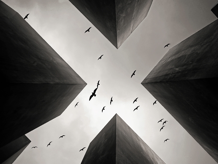 At the Holocaust memorial in Berlin.
One of the darkest periods of humanity. 
Against forgetting.. Nikon D7000; 16-85. Digital Foto, Manipulated by PS. Lost Souls, image by Egon Kronschnabel. Image #368124