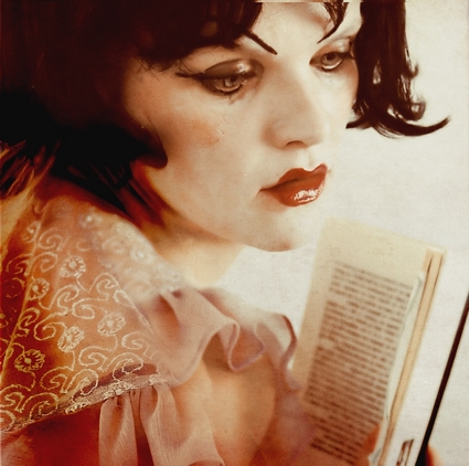 A self-portrait. The Reading Clown, image by Sarah Louette. Image #376882