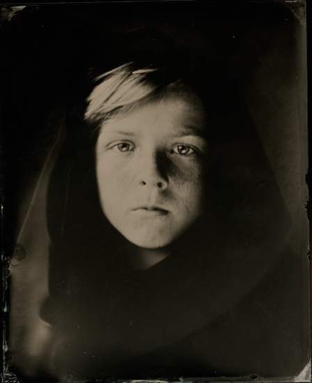 8x10in clear glass ambrotype of my eldest son ... his gift to me for mother's day .... 8x10 view camera. collodion. Dans Gens, Enfance, Gar&ccedil;on. Blue, photographie de Sonia Macak. Image #386187