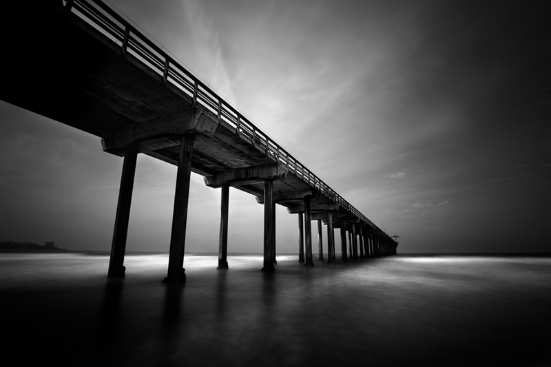 5d MK II | 16-35MM L II | Schneider Optics ND10. In Construction, Edifice, Pier, pontoon. Scripps Pier, photography by Jeff Mercader. Image #410024