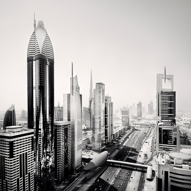 Nikon D300, 17-55mm f2.8. In Construction, Cityscape, skyline. Sheikh Zayed Road II,*571 - UAE 2011, photography by Ronny Ritschel. Image #429368
