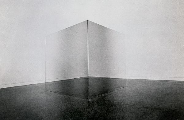 Preview thumbnail for artwork Two Glass Walls, 1971–1972, 2 coated glass panels, 182.9 x 182.9 x 182.9 cm / 72 x 72 x 72 in; 182.9 x 182.9 cm / 72 x 72 in © Larry Bell. Photo: Gian Sinigaglia, Felicity Samuel Gallery, London. Panza Collection, Mendrisio