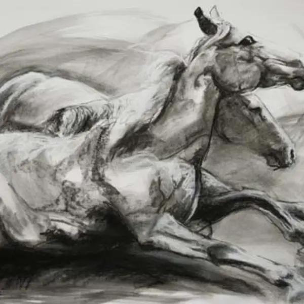 CHEVAL QUI SE RELEVE par Bénédicte Gelé dans Dessin