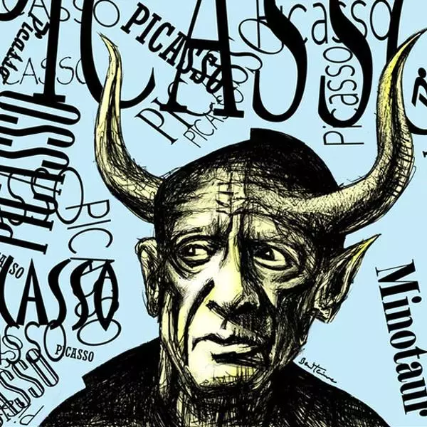 Pablo Picasso by Ben Heine in Drawing