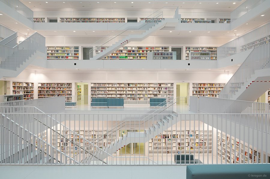 Books And Stairs stadtbibliothek Stuttgart Yi Architects by Egon ...