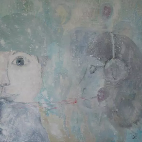 Your Prayers Have Been Blown By Snow by Ivana Dostal in Painting Acrylic